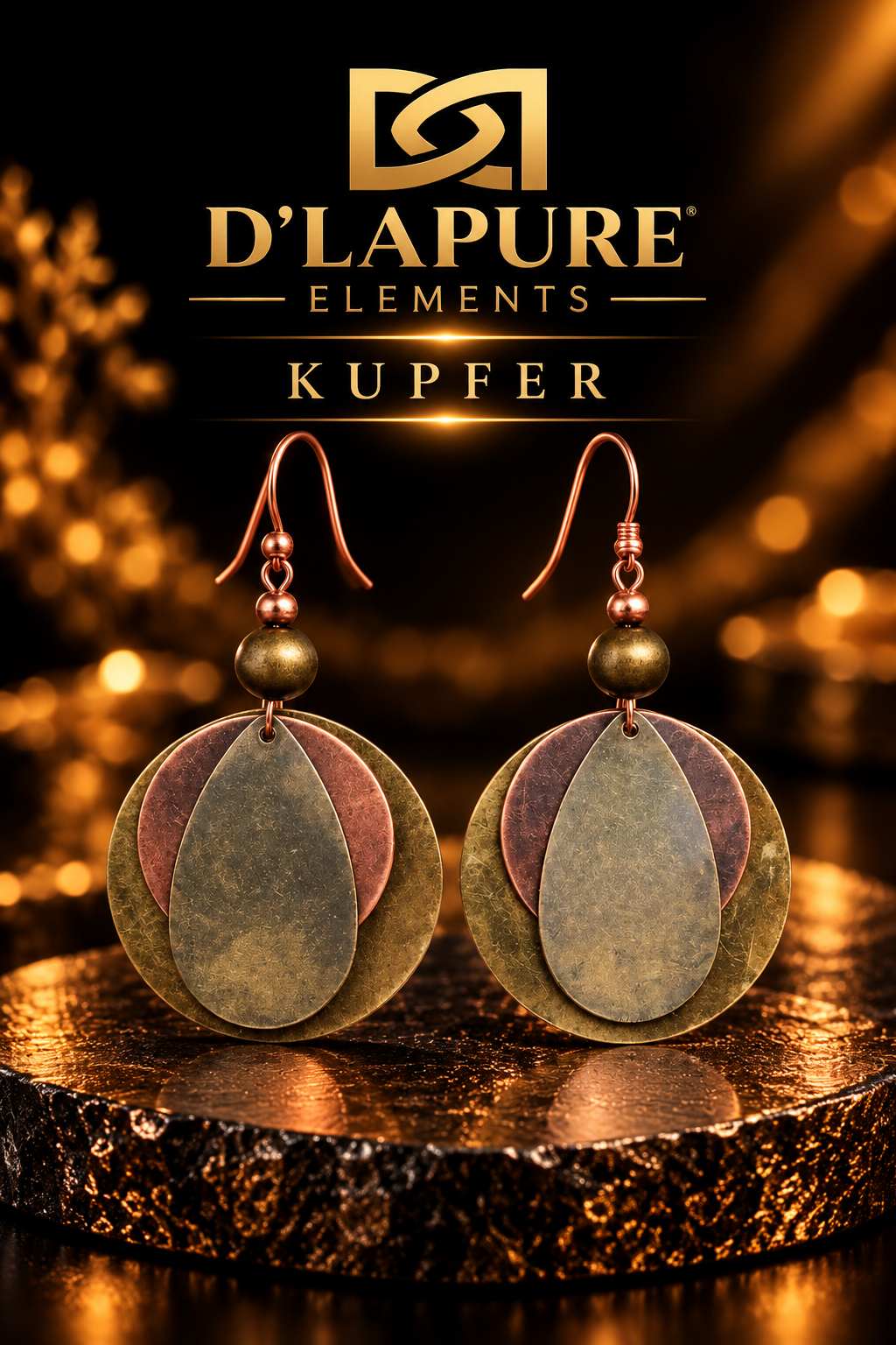 D’LAPURE ELEMENTS – Bronze- Kupferohrringe