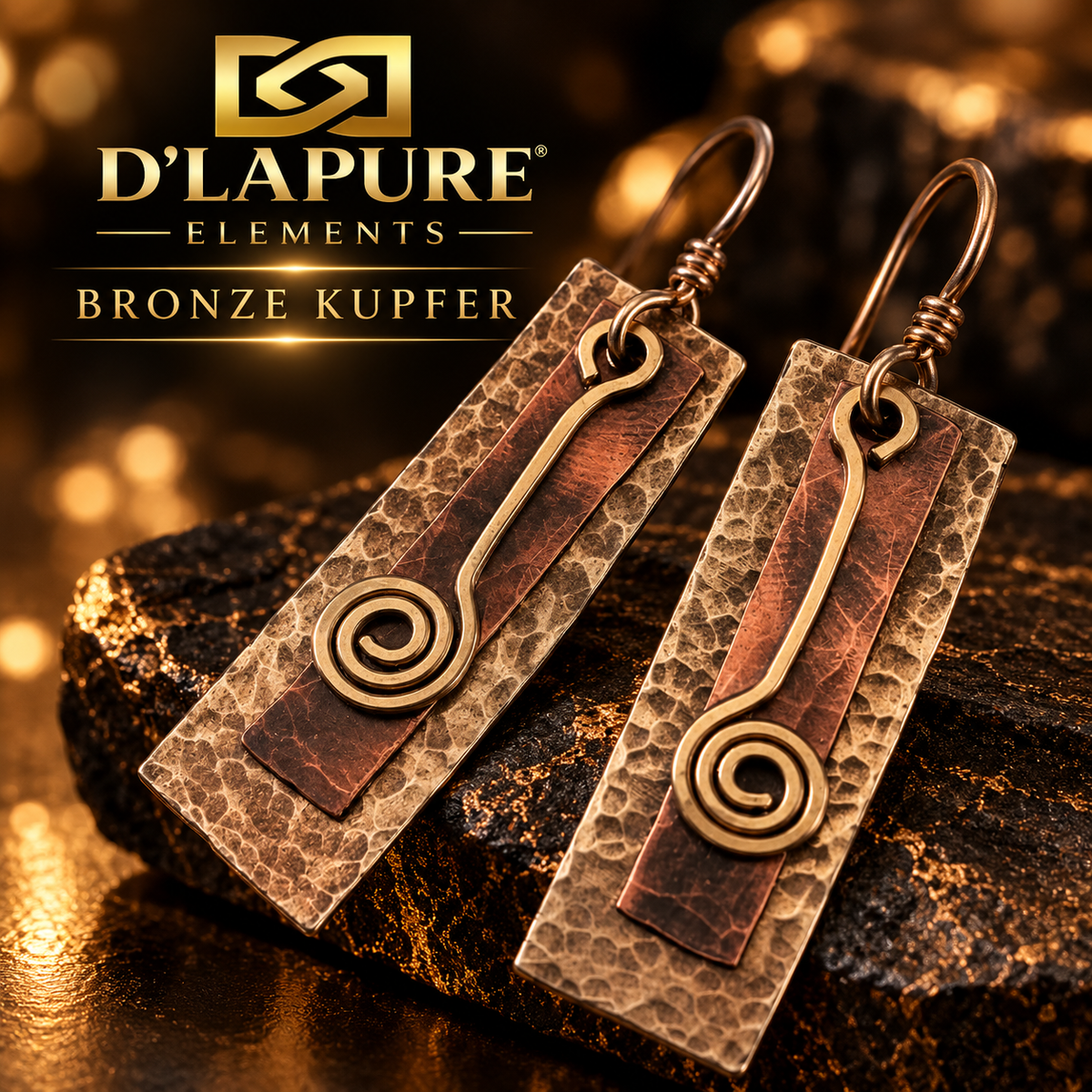 D’LAPURE ELEMENTS – Bronze- Kupferohrringe