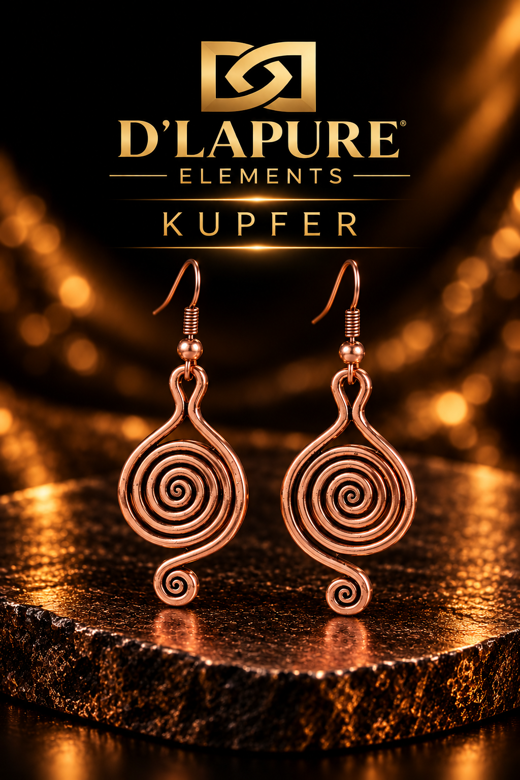 D’LAPURE ELEMENTS – Bronze- Kupferohrringe