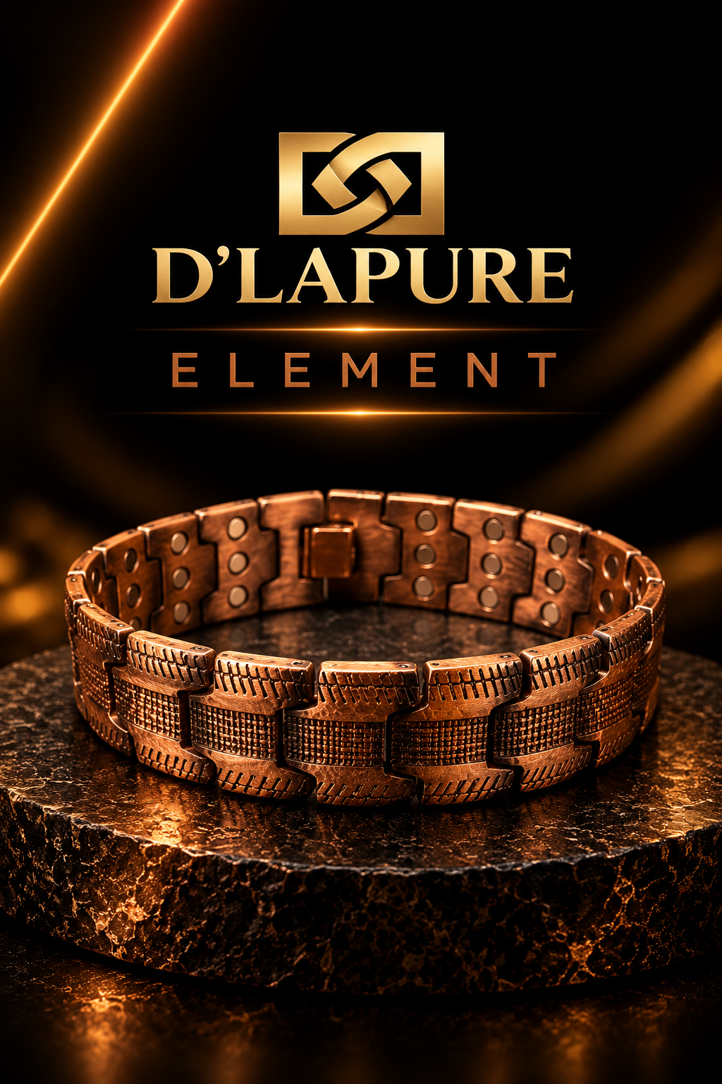 D’LAPURE ELEMENTS – Premium KupferarmbänderKupfer · Zeitloses Design · Traditionelle Handwerksästhetik