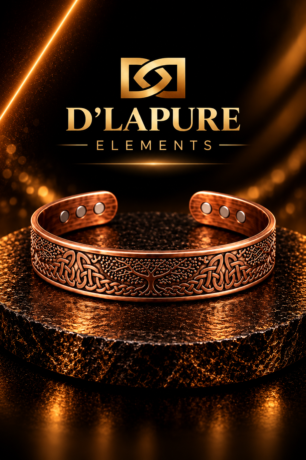 D’LAPURE ELEMENTS – Premium KupferarmbänderKupfer · Zeitloses Design · Traditionelle Handwerksästhetik