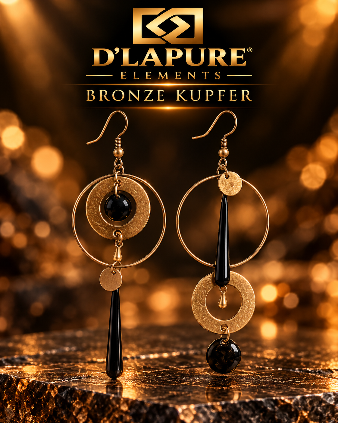 D’LAPURE ELEMENTS – Bronze- Kupferohrringe