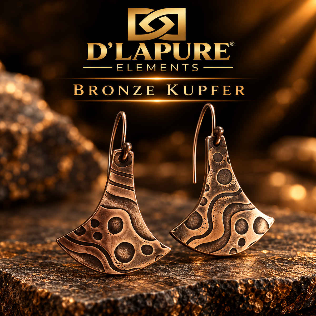 D’LAPURE ELEMENTS – Bronze- Kupferohrringe