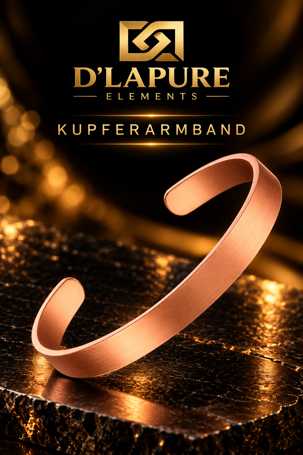 D’LAPURE ELEMENTS – Premium KupferarmbänderKupfer · Zeitloses Design · Traditionelle Handwerksästhetik