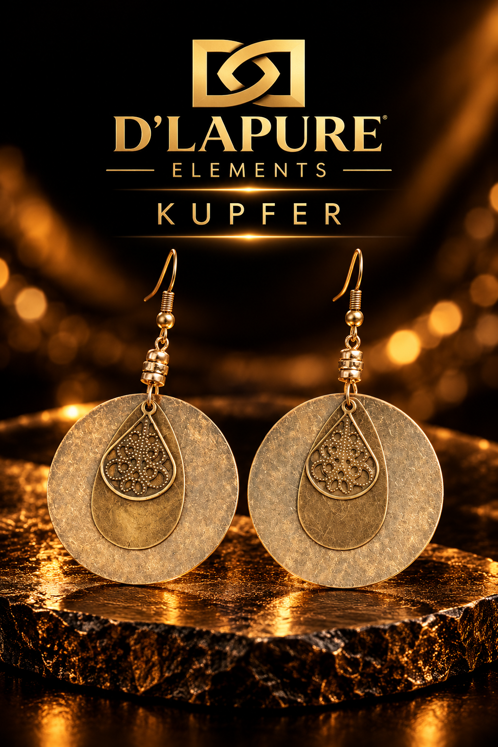 D’LAPURE ELEMENTS – Bronze- Kupferohrringe