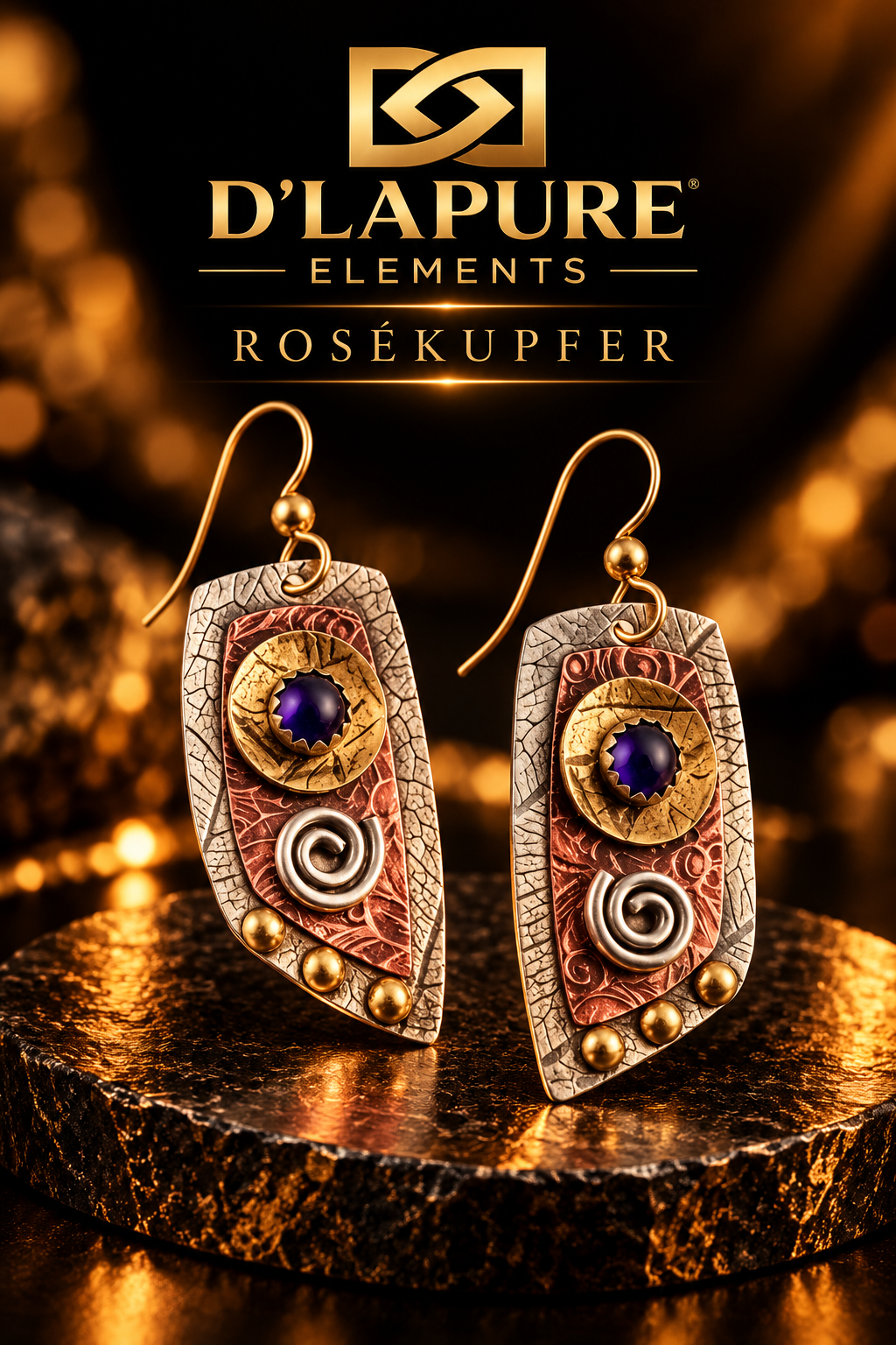 D’LAPURE ELEMENTS – Bronze- Kupferohrringe