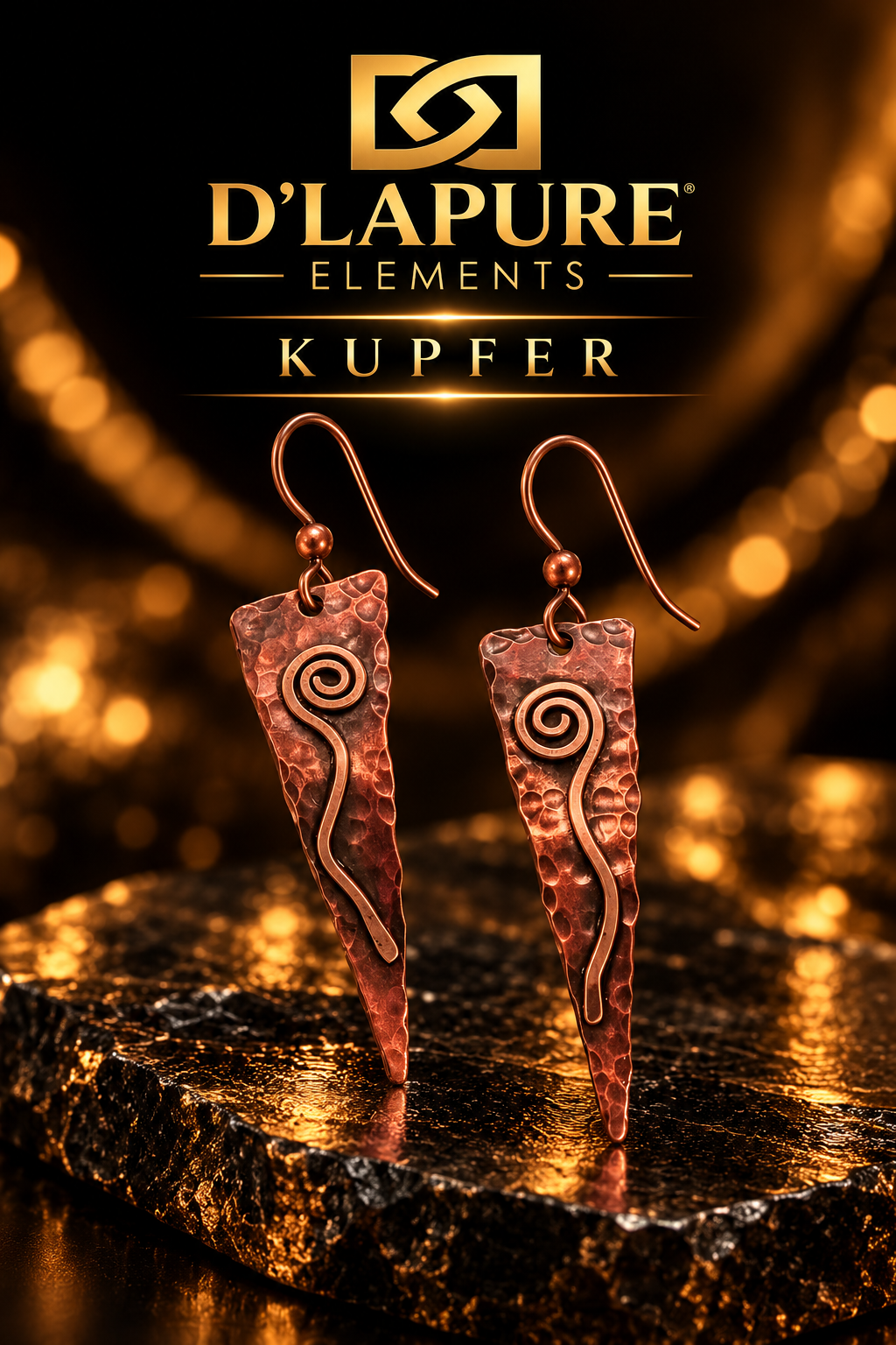 D’LAPURE ELEMENTS – Bronze- Kupferohrringe