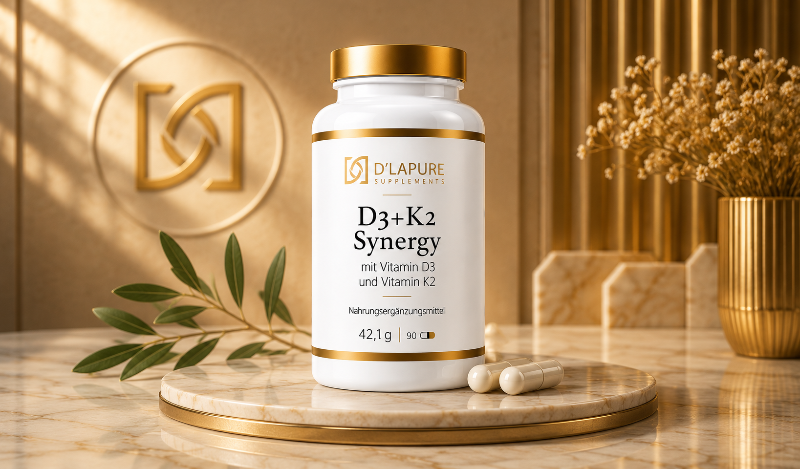 D3 + K2 SYNERGY                            Essenzielle tägliche Basisversorgung