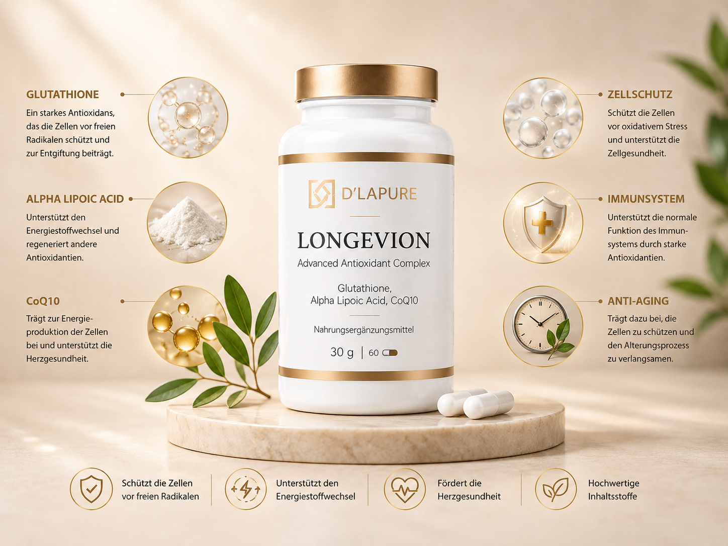 LONGEVION – Premium Antioxidantien-Komplex für Vitalität & Zellschutz